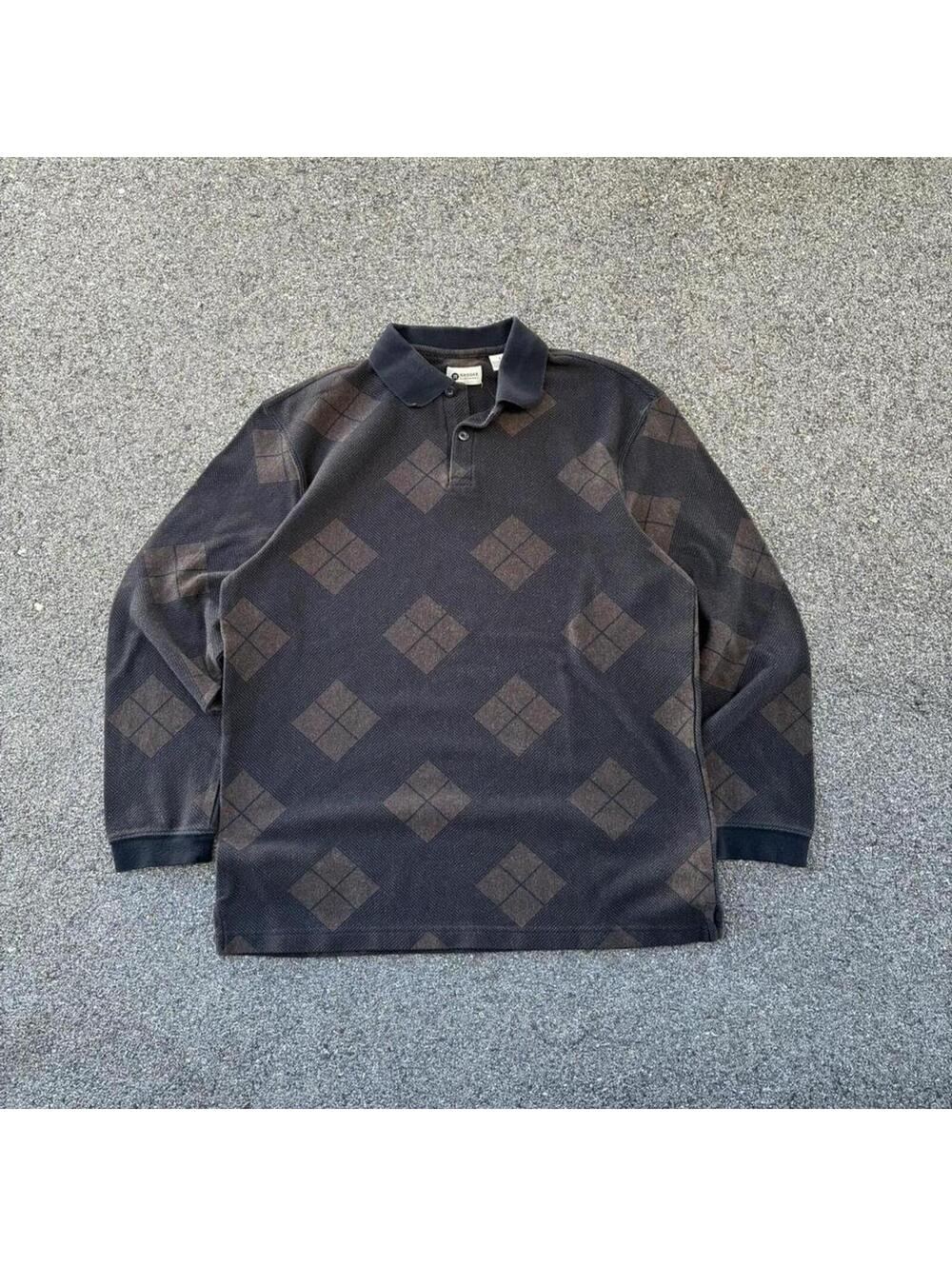 Haggar Men's Black and Brown Shirt